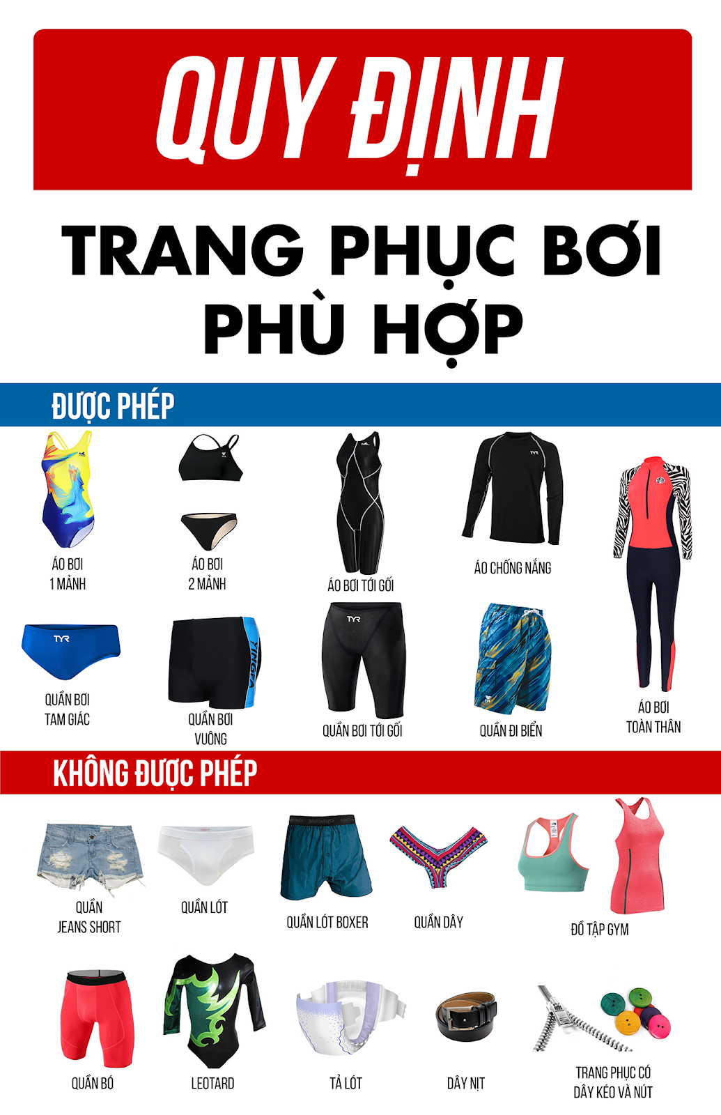 Một số lưu ý về trang phục khi đi bơi bạn cần lưu ý