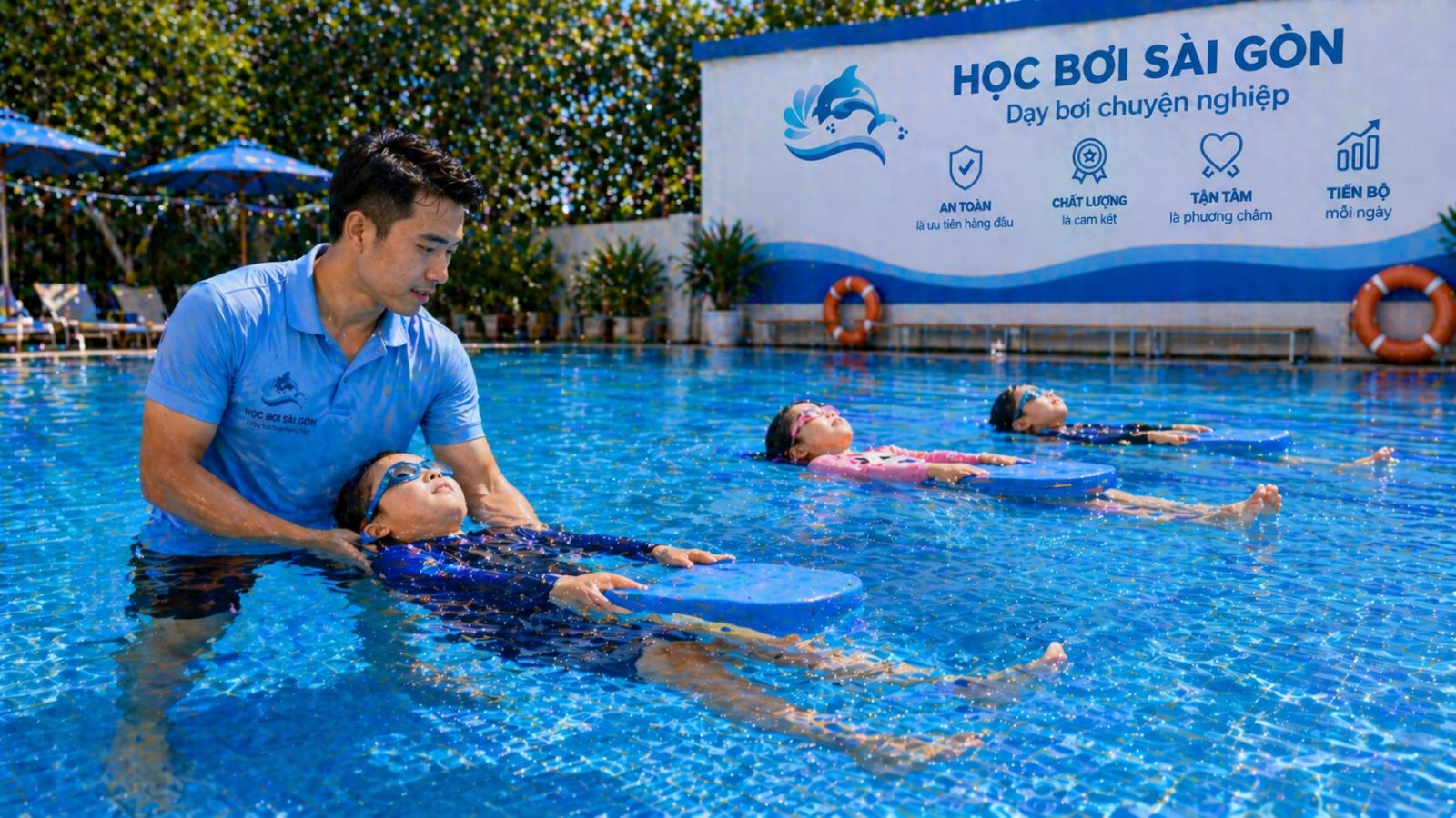 Học bơi sinh tồn cho trẻ em